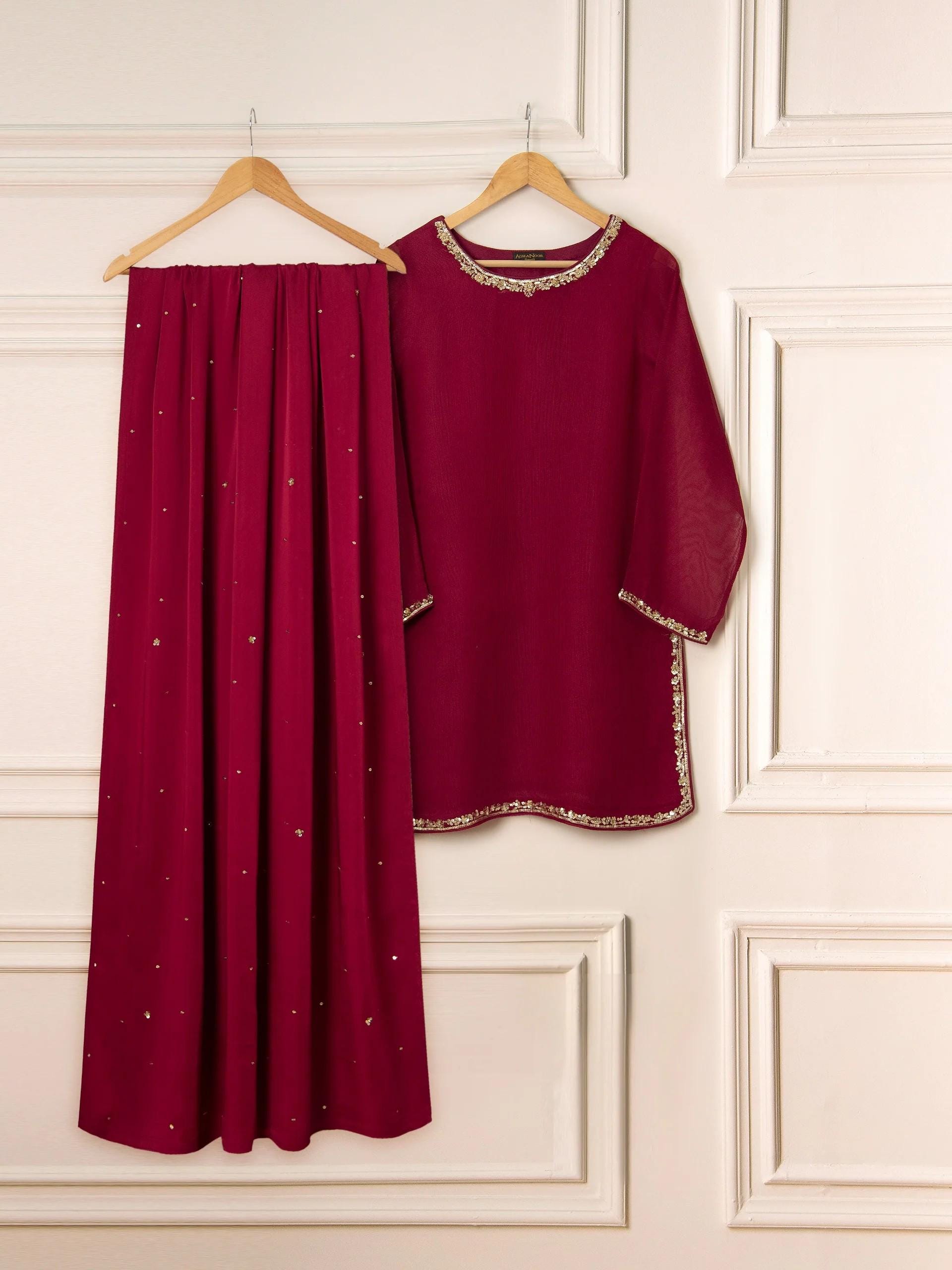 Red Agha Noor Formal - Etsy