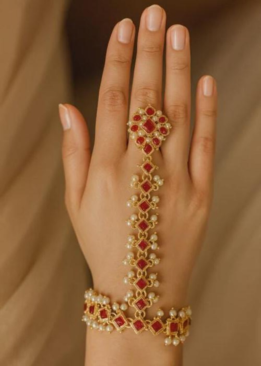 Trendy Back of Hand Angla Finger Bracelet - Adjustable - 1 Piece - Etsy