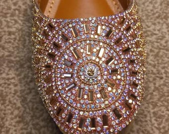 Khussa in Rose Gold (Mirror Work) - US Size 8.5 - 9