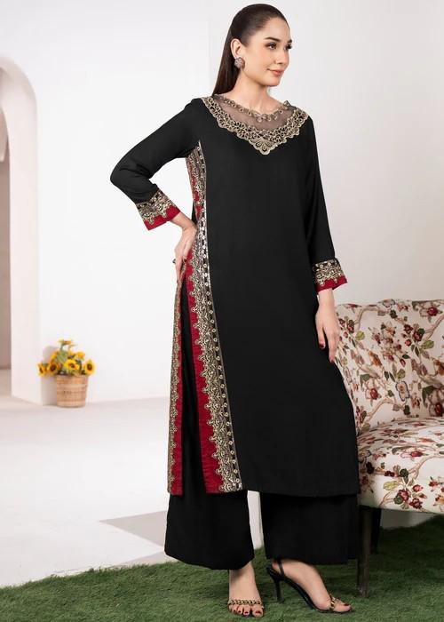 agha noor black and white dress Midnight Moon