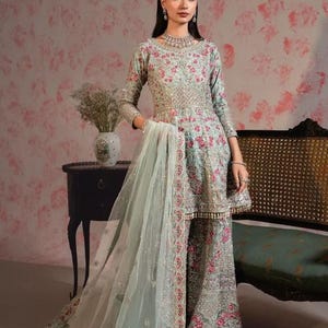 peplum style dresses pakistani Pakistani Peplum Dresses For Wedding Brides In 2024-25
