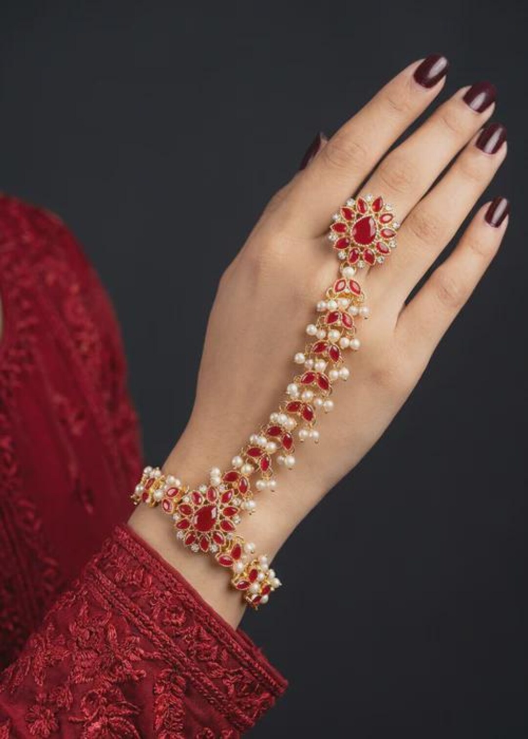 Trendy Back of Hand Angla Finger Bracelet - Adjustable - 1 Piece - Etsy