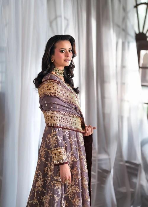 golden indian dress for women Golden Silky Velvet Embroidery