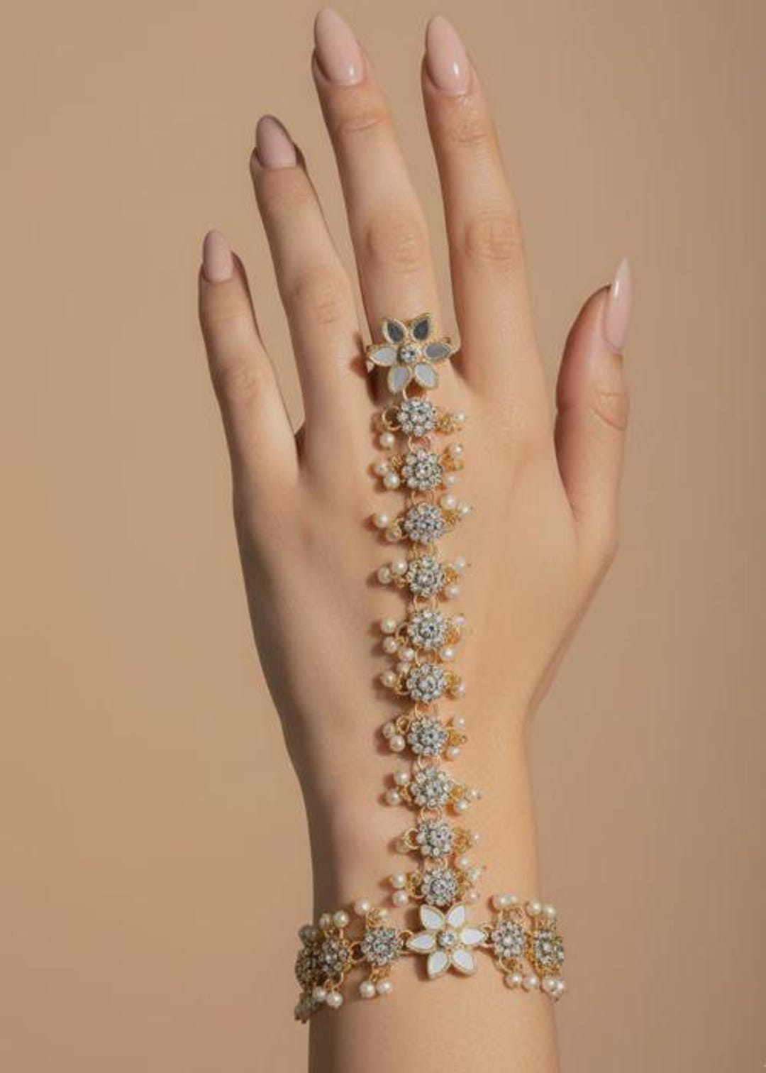 Trendy Back of Hand Angla Finger Bracelet - Adjustable - 1 Piece - Etsy