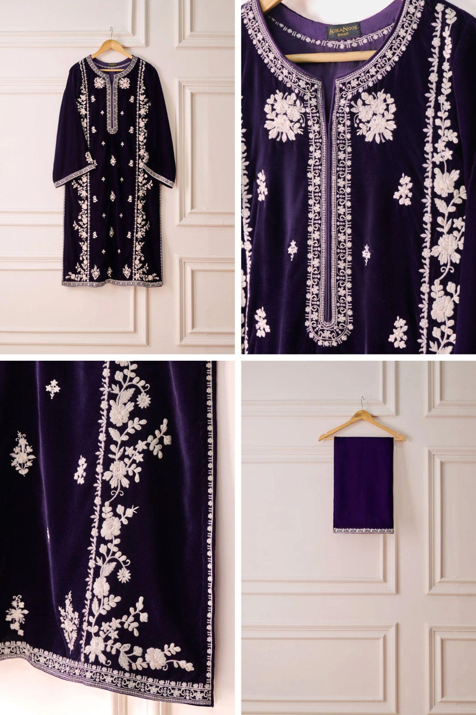 Mahnoor-é-Velvet Suit (Purple)