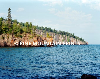Rock Cliffs On Lake Superior | Printable Digital Download for Affordable Wall Art | Scenic Great Lakes Landscape Photo