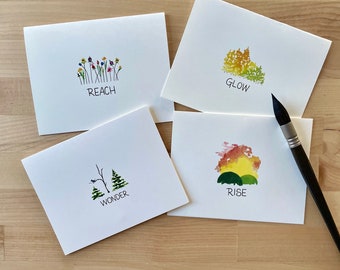 Four Seasons Gift Card Pack  | Seasonal Watercolor Cards, Four Seasons Card Set | Set of 4 | Watercolor Gift Cards