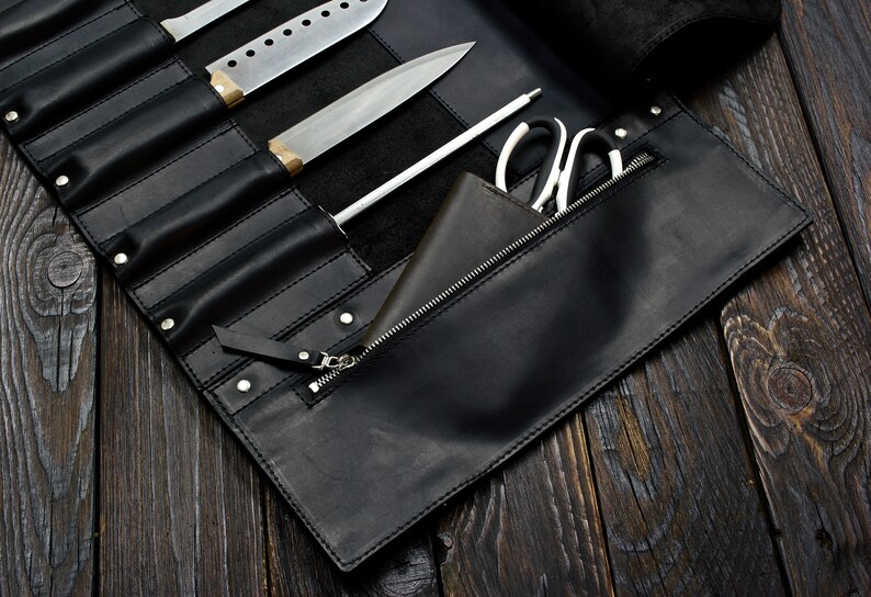 Leather Knife Roll Chef Knife Roll Tooll Roll Personalized Etsy Australia