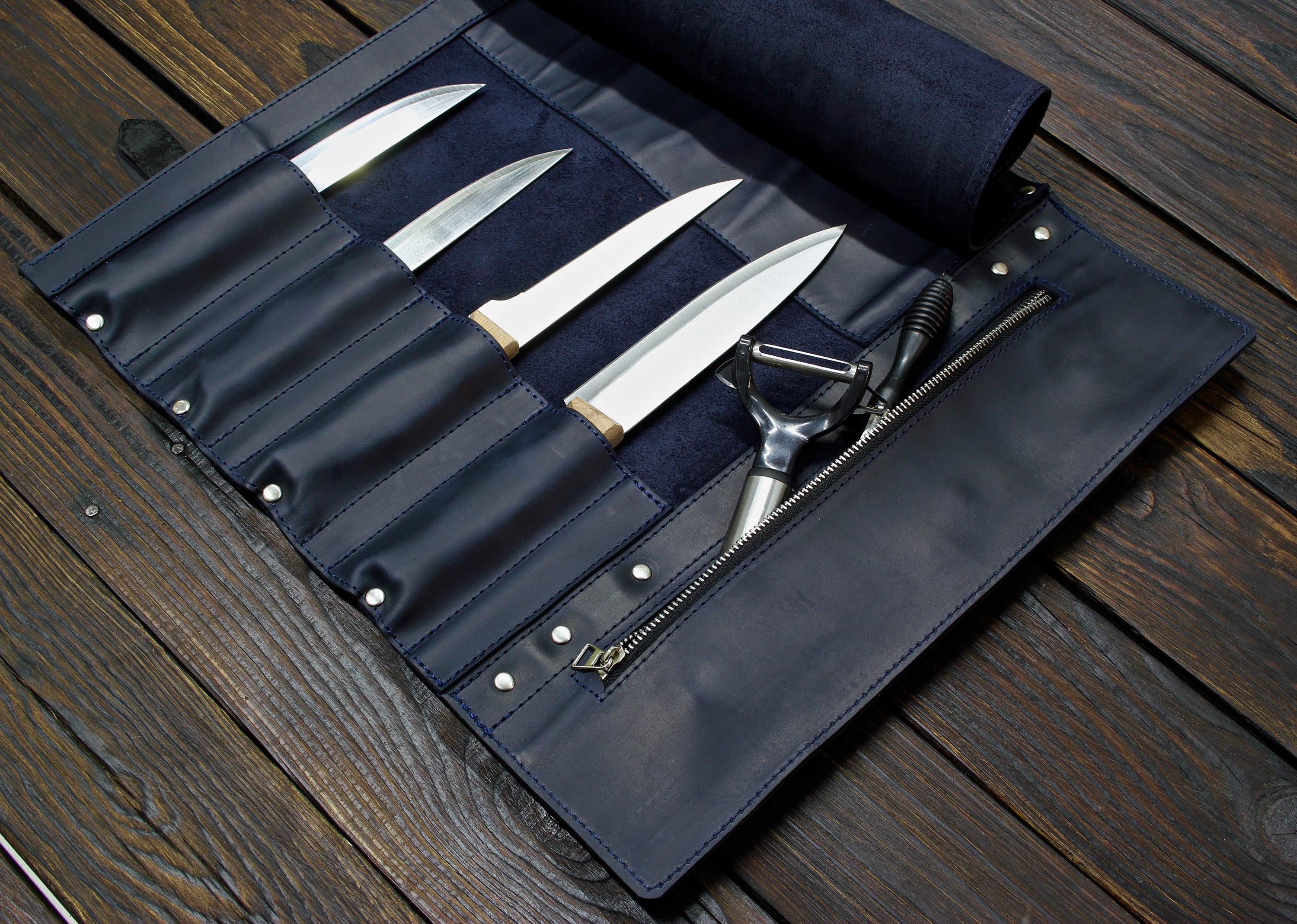Leather Knife Roll Knife roll bag Chefs bag Personalized Roll Etsy