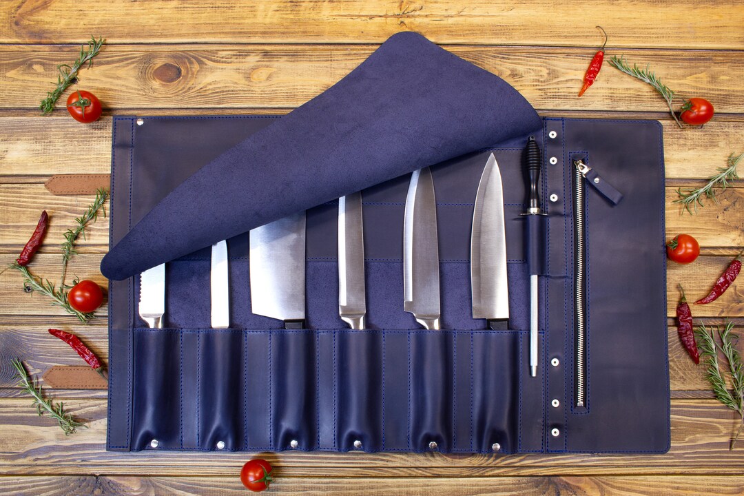 Leather Knife Roll Knife Case Chef Knife Roll Case Knife Knife Etsy