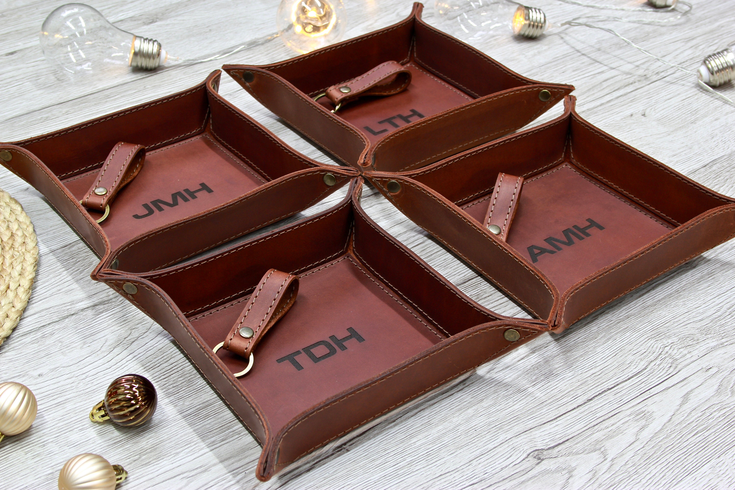 Leather valet tray Engraved Leather Valet Tray Personalized Etsy