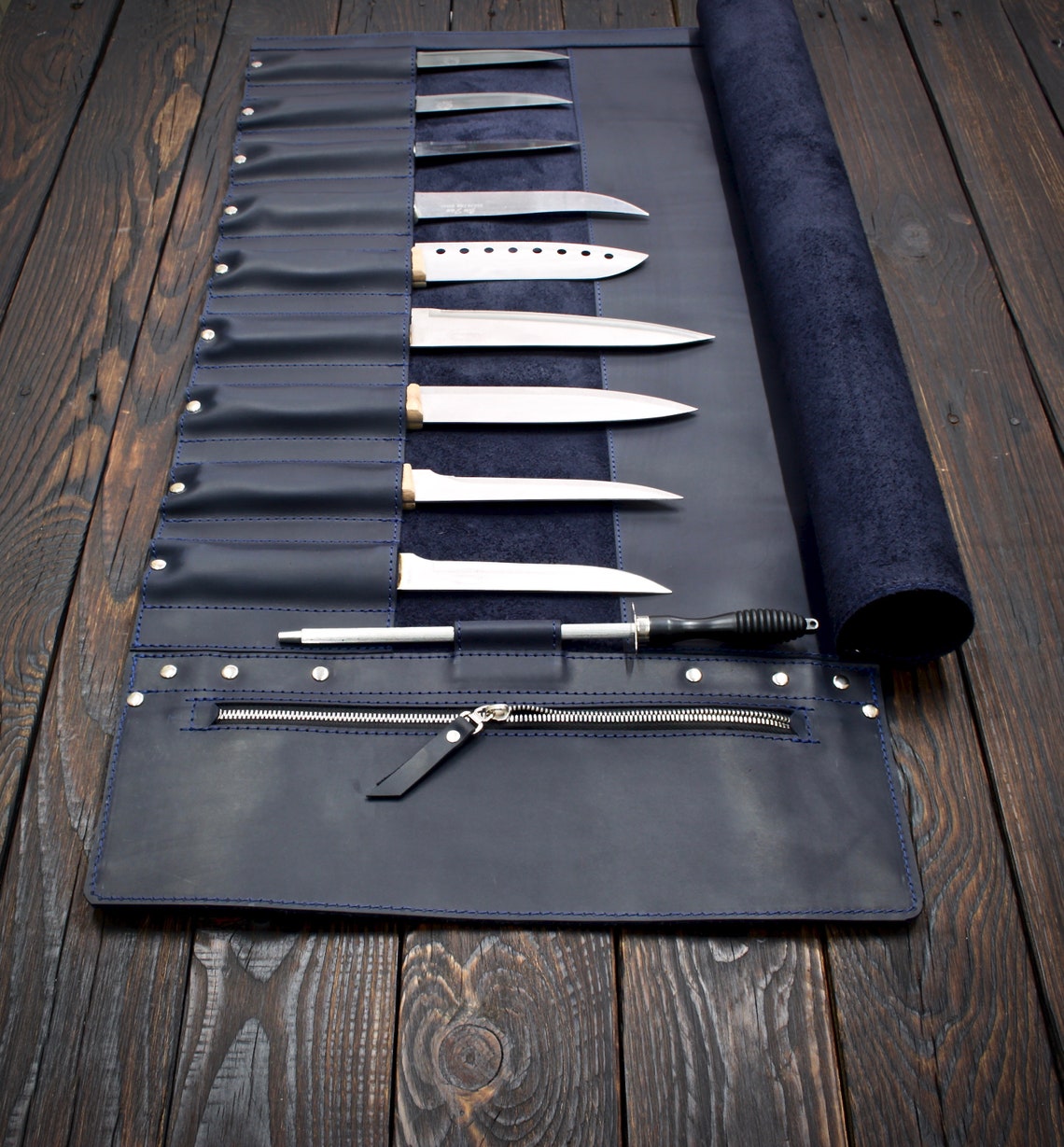 Knife Roll Leather Chef Knife Roll Tooll Roll Personalized Etsy