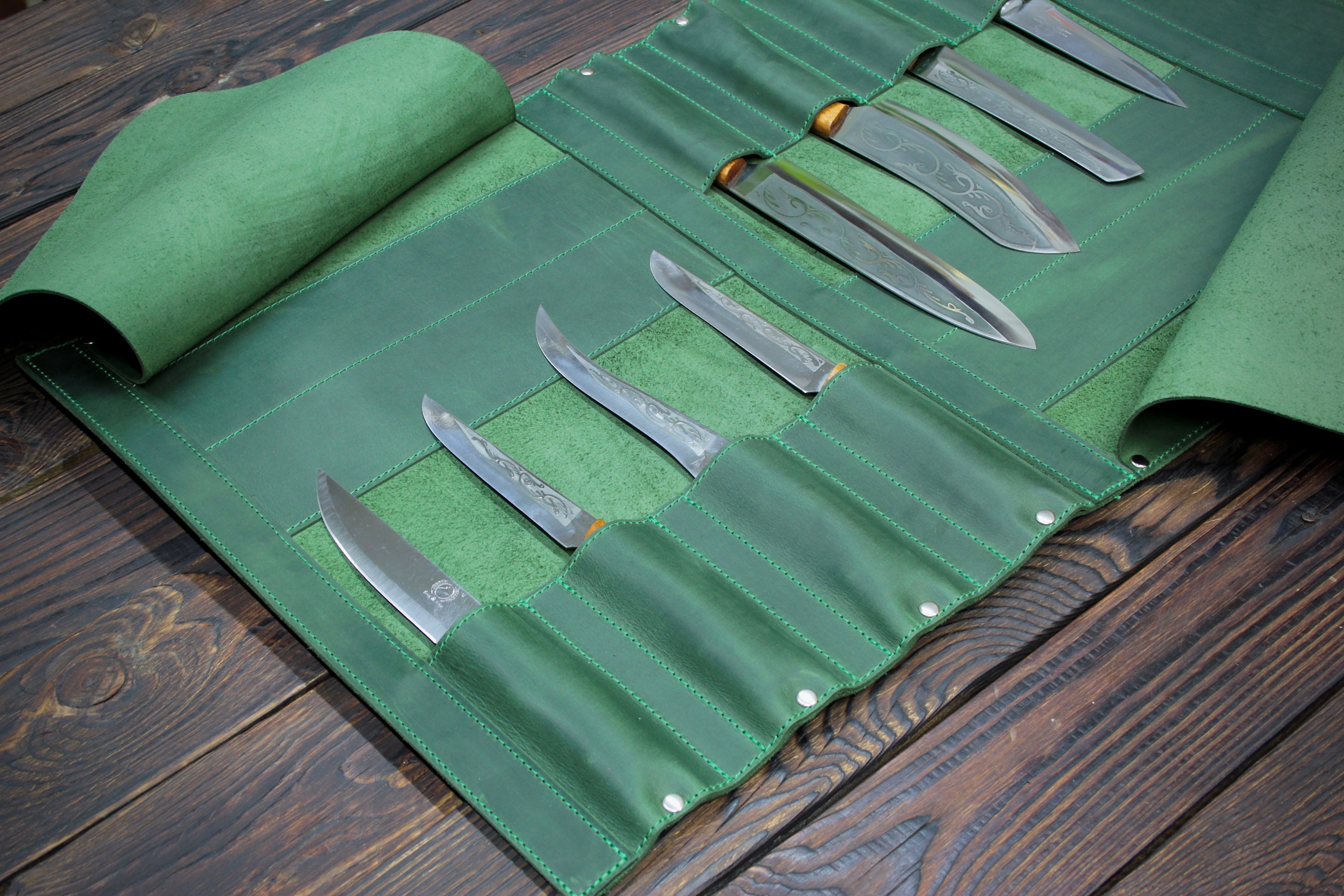 Leather Knife Roll Chef Knife Roll Tooll Roll Personalized Etsy Australia