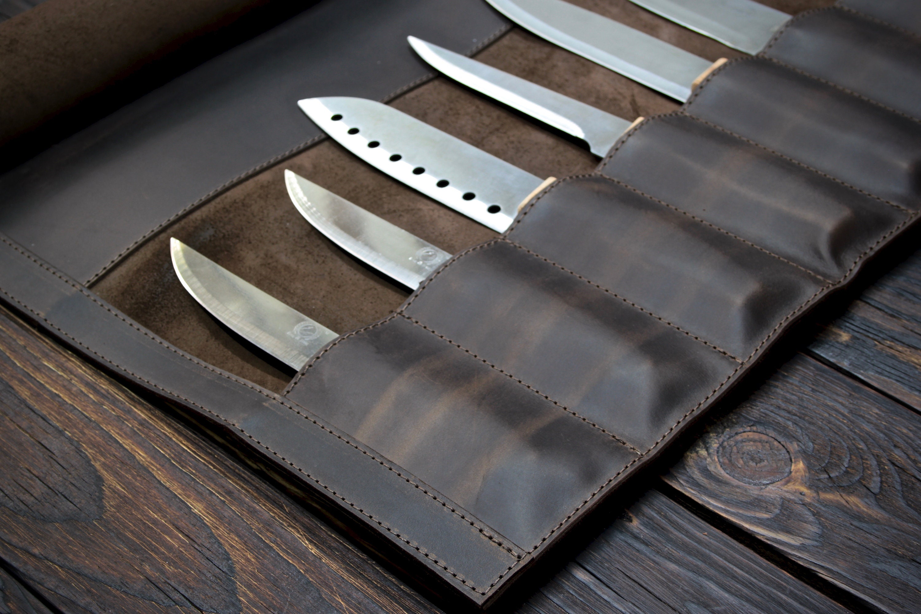 Personalized chef knife bag Leather knife roll Chef knife Etsy