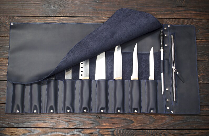 Knife Roll Leather Chef Knife Roll Tooll Roll Personalized Etsy