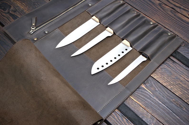 Knife Roll Leather Chef Knife Roll Tooll Roll Personalized Etsy