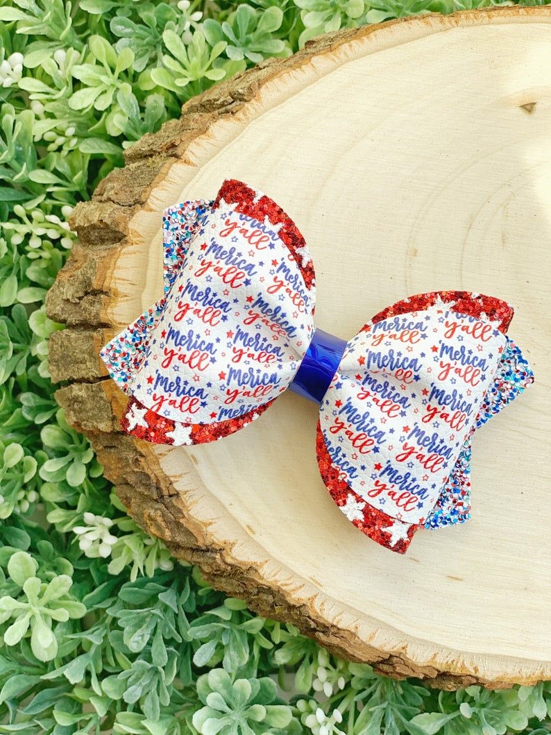 girls hair bow baby headbands toddler bows red glitter party bow Girls Baby 4th of July bow glitter bow pinch bow baby bow