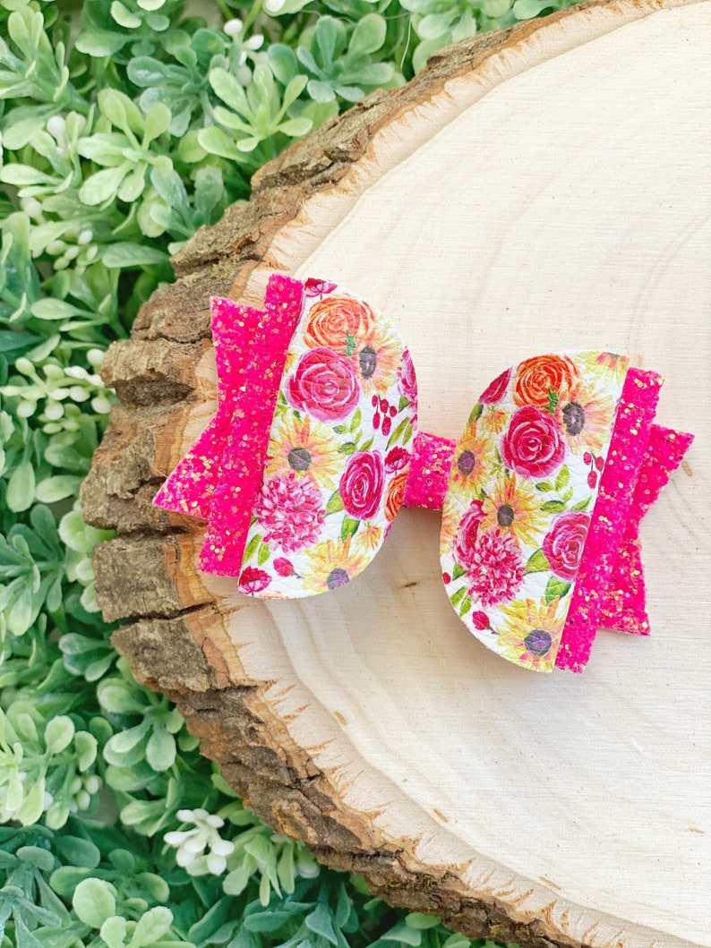 toddler bows baby headbands party bow glitter bow Girls Baby summer bow baby bow girls hair bow sunflower bow pink glitter