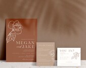Floral Wedding Invitation Set: Romantic Classic Invites