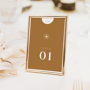 Printed Boho Table Number Card, Wedding Table Numbers, 5x7 and 4x6 Table Numbers, Simple Table Numbers
