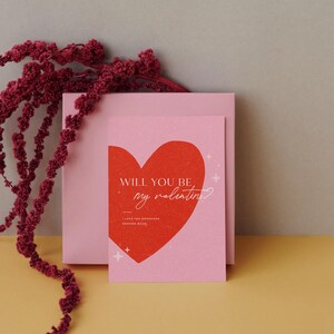 Printed Valentine Card, Personalized Valentines Cards, Will You Be My Valentine Card, Classic Valentine, I Love You Card, Love Greeting Card