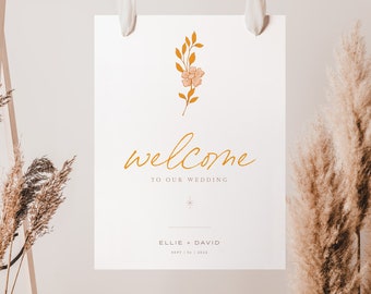 PRINTED Wedding Welcome Sign, Boho Wedding Sign, Wedding Sign Board, Welcome To Our Wedding Sign, Simple Wedding Signs, Wedding Outdoor Sign