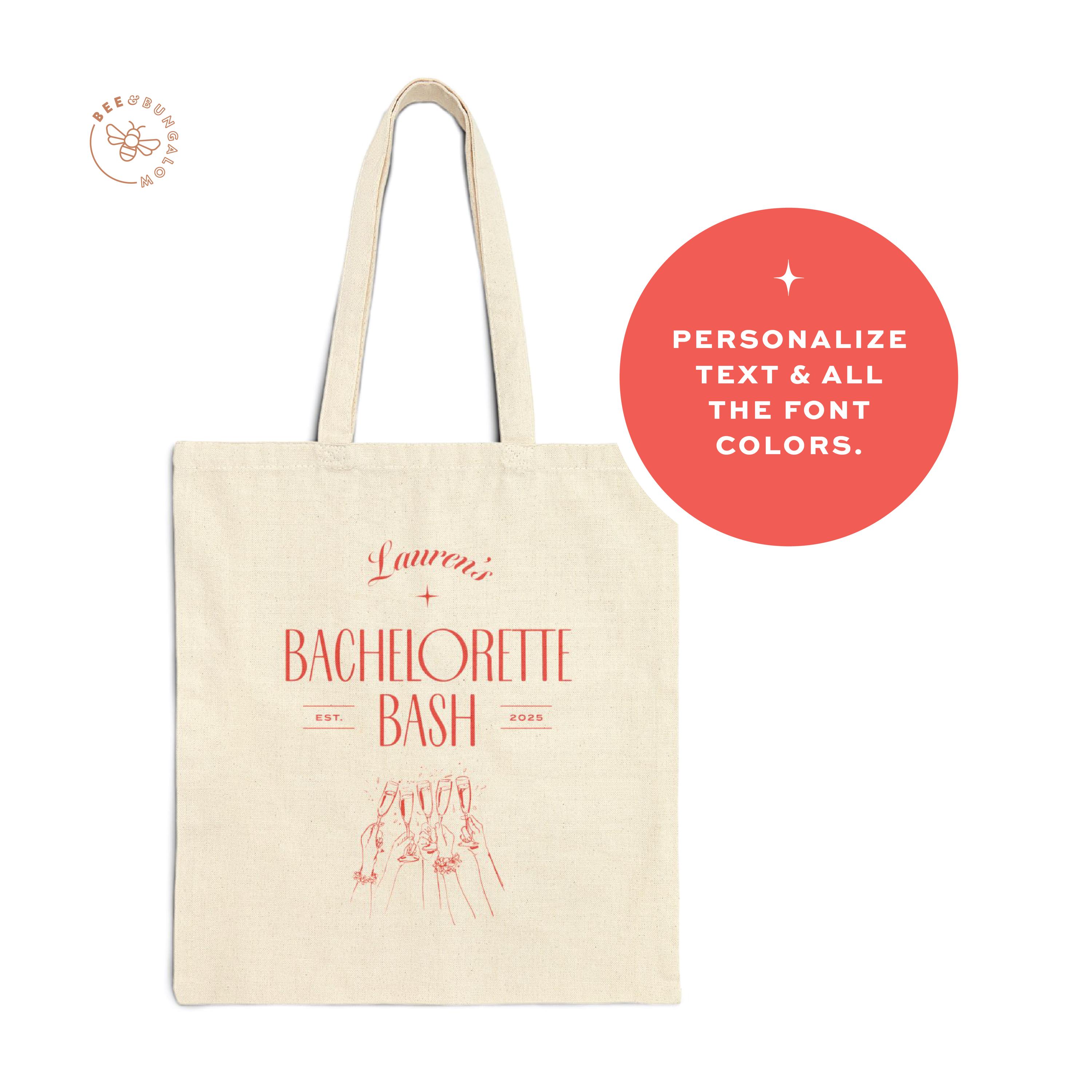 Custom Bachelorette Party Cotton Canvas Tote Bag - Etsy