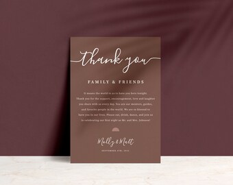 Printed Wedding Thank You Cards Customizable Place Setting