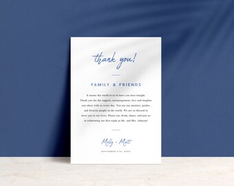 Printed Wedding Thank You Cards: Customizable Place Setting Notes
