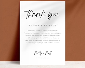 Printed Wedding Thank You Cards: Customizable Place Setting