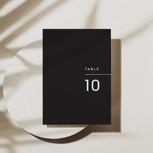 Printed Minimalist Table Number Card, Modern Wedding Table Numbers, 5x7 and 4x6 Table Numbers, Simple Clean Table Cards