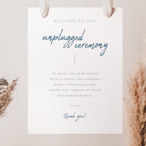Printed Unplugged Ceremony Sign, Unplugged Wedding, Welcome To Our Unplugged Wedding Sign, Wedding Welcome Sign, No Phones Sign for Wedding