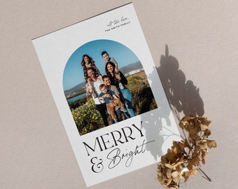 Happy Holiday Cards, Family Christmas Cards, Simple Christmas Cards, Custom Christmas Cards, Photo Christmas Cards | Merry and Bright