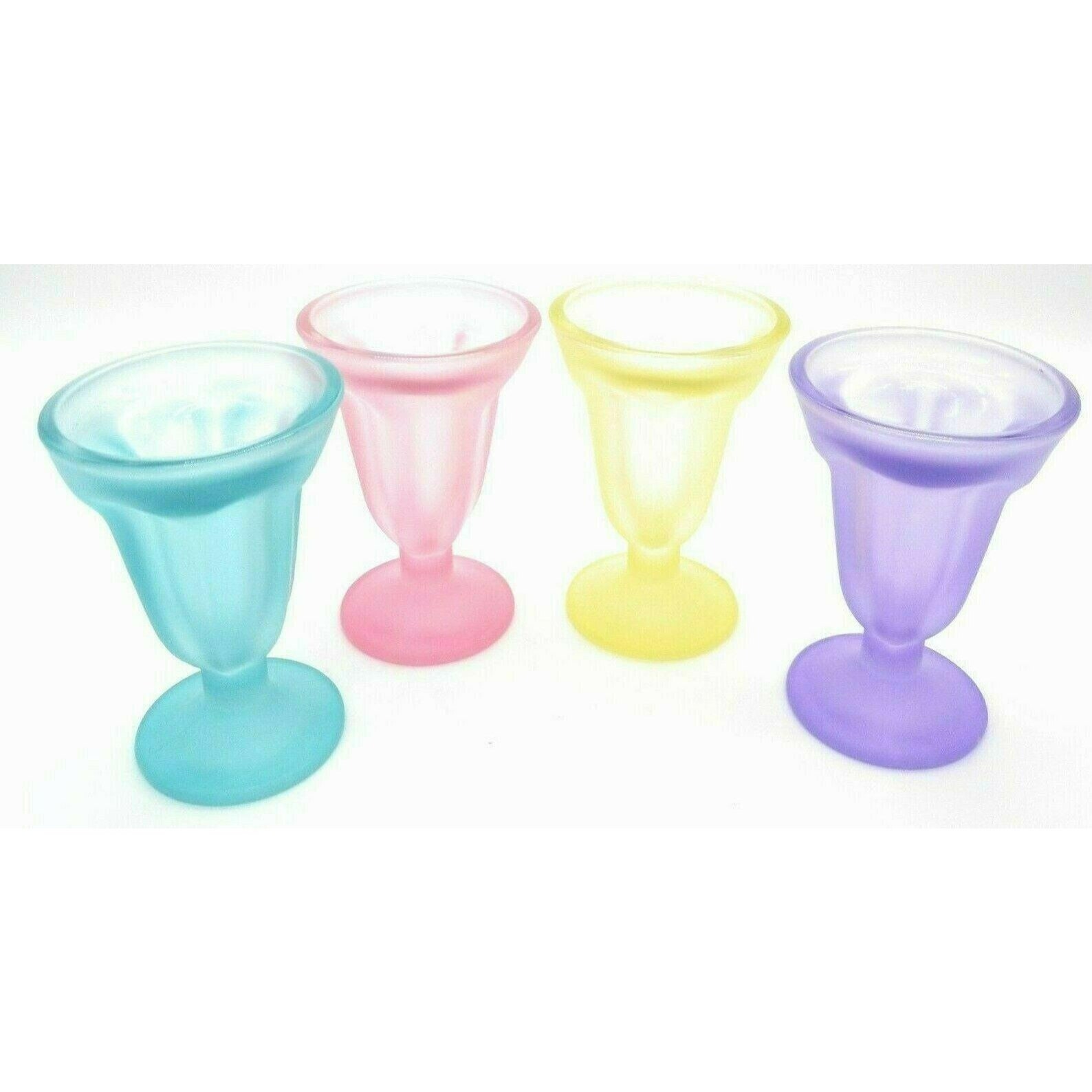 Ice Cream Sundae Glasses Set of 4 Colored Glass Dessert Etsy