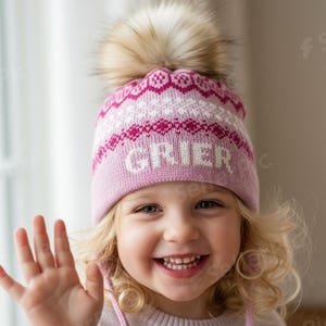 Bonnet D'hiver Handmade Marron Beige Blanc - Taille Youth Juniors Adult - Fait Main - Occasion