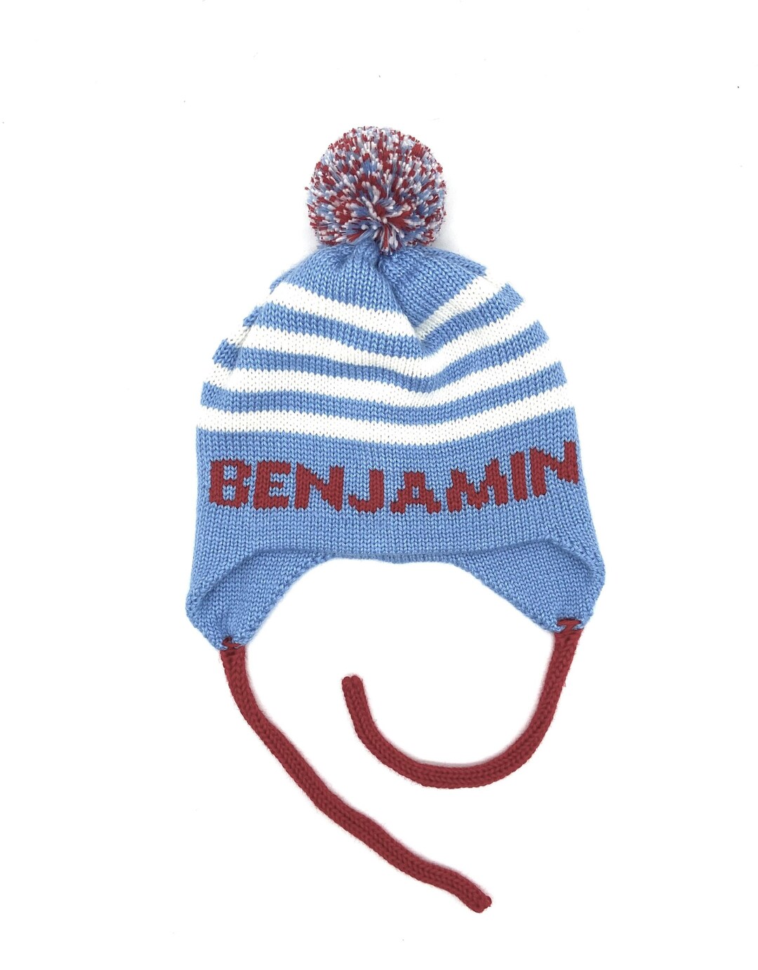 Personalized Toddler Hat With Ear Flap, Winter Baby Hat With Name