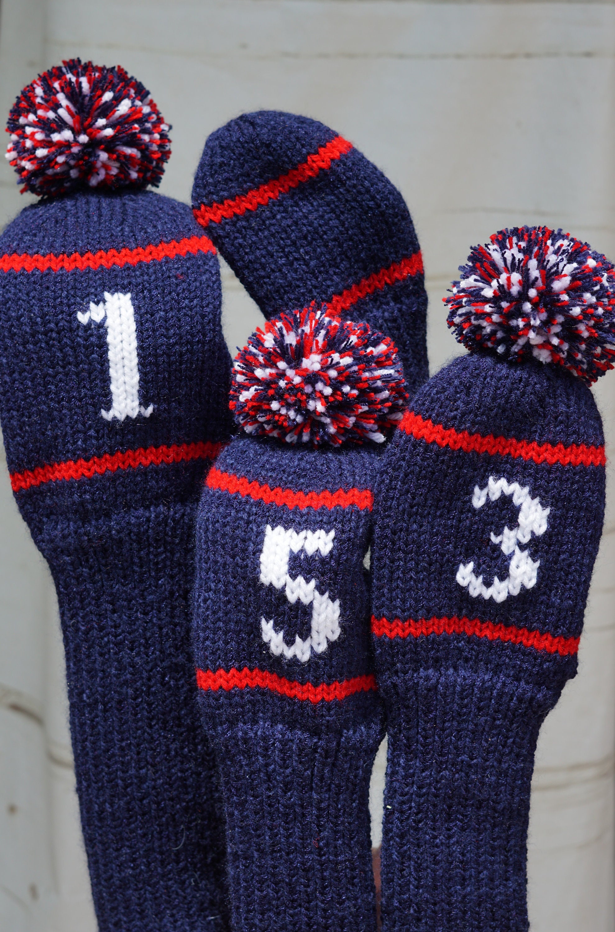 Golf Head Covers Set Knitted Golf Head Covers Custom Golf Etsy