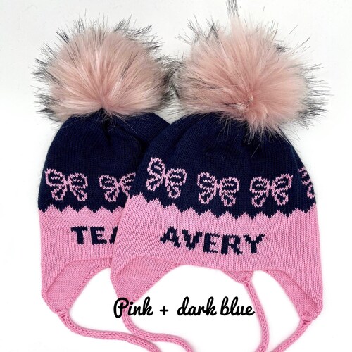 Personalized Girls Winter Hat With Name Toddler Girl Custom Etsy
