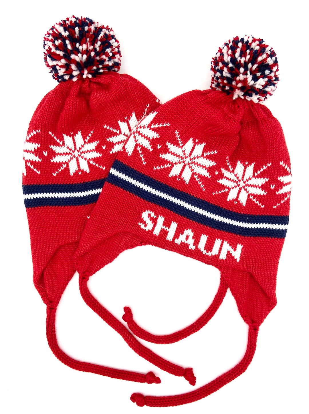 Custom Knit Hat, Personalized Knit Hat, Double Knitted Ear Flap Hat ...