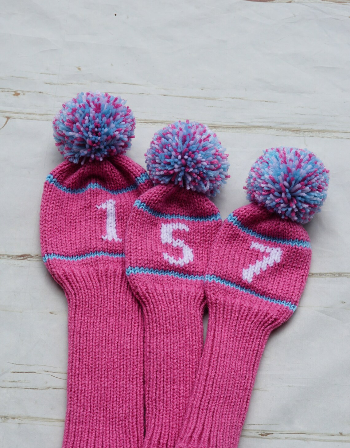 Golf Head Covers Set Knitted Golf Head Covers Custom Golf Etsy