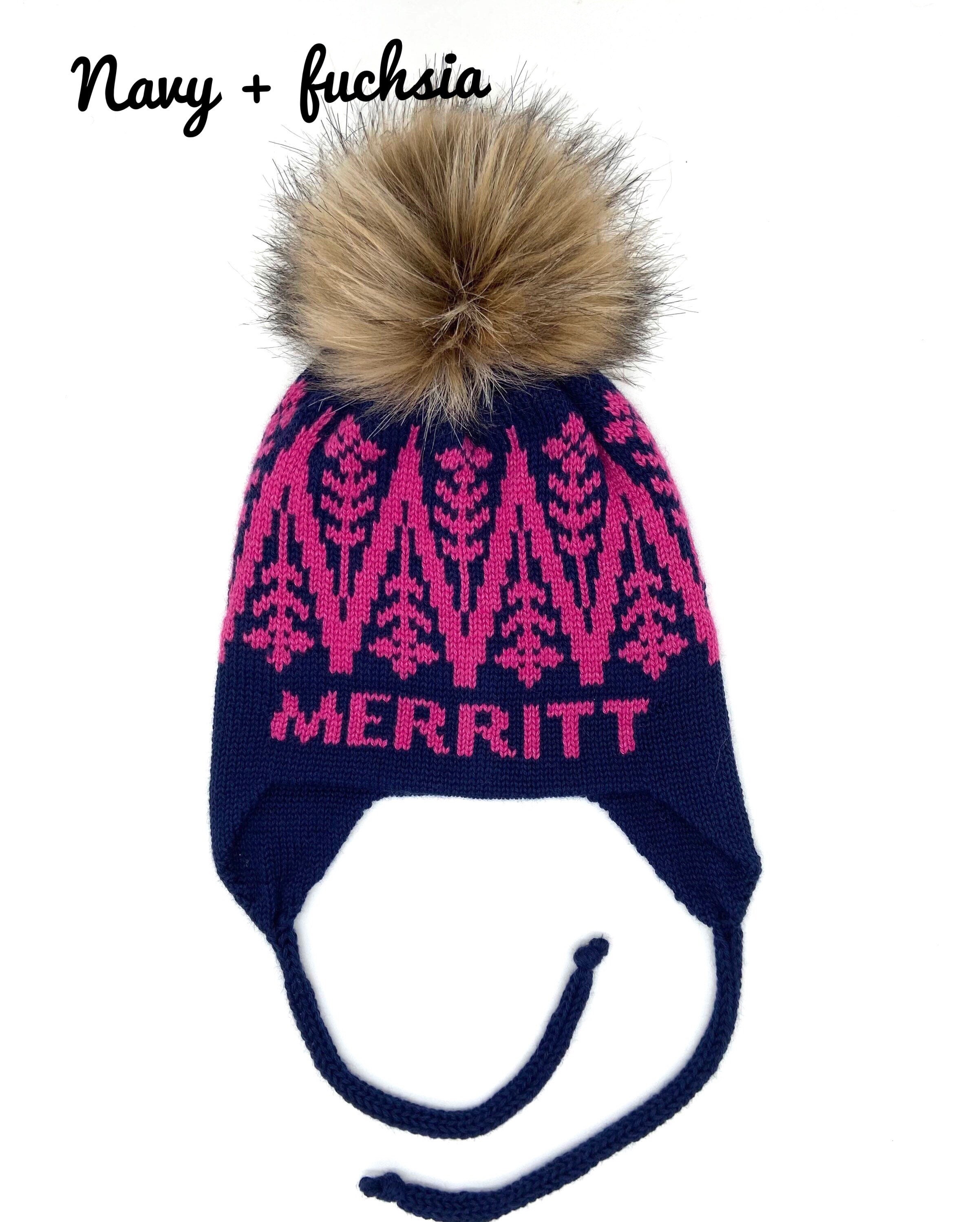 Girl Winter Hat With Name Custom Knit Hat for Kids Etsy