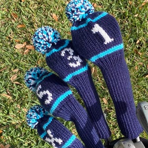 Golf Head Cover, Knitted Golf Head Covers, Custom Golf Head Covers, Golf Gifts For Men, Golf Head Covers with Numbers