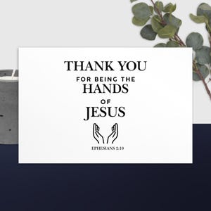 Vielen Dank, dass Sie die Hände von Jesus Karte sind