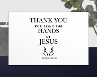 Thank You for Being the Hands of Jesus Card