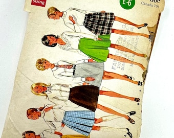 Patrón de costura Butterick Cynthia de la década de 1960, n.° 4965 / Faldas para mujer