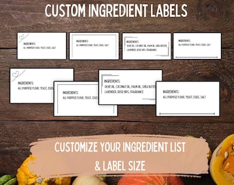 Ingredient Labels 30 Count | Cottage Food | Home Goods | Self Sticking  | Home Bakery