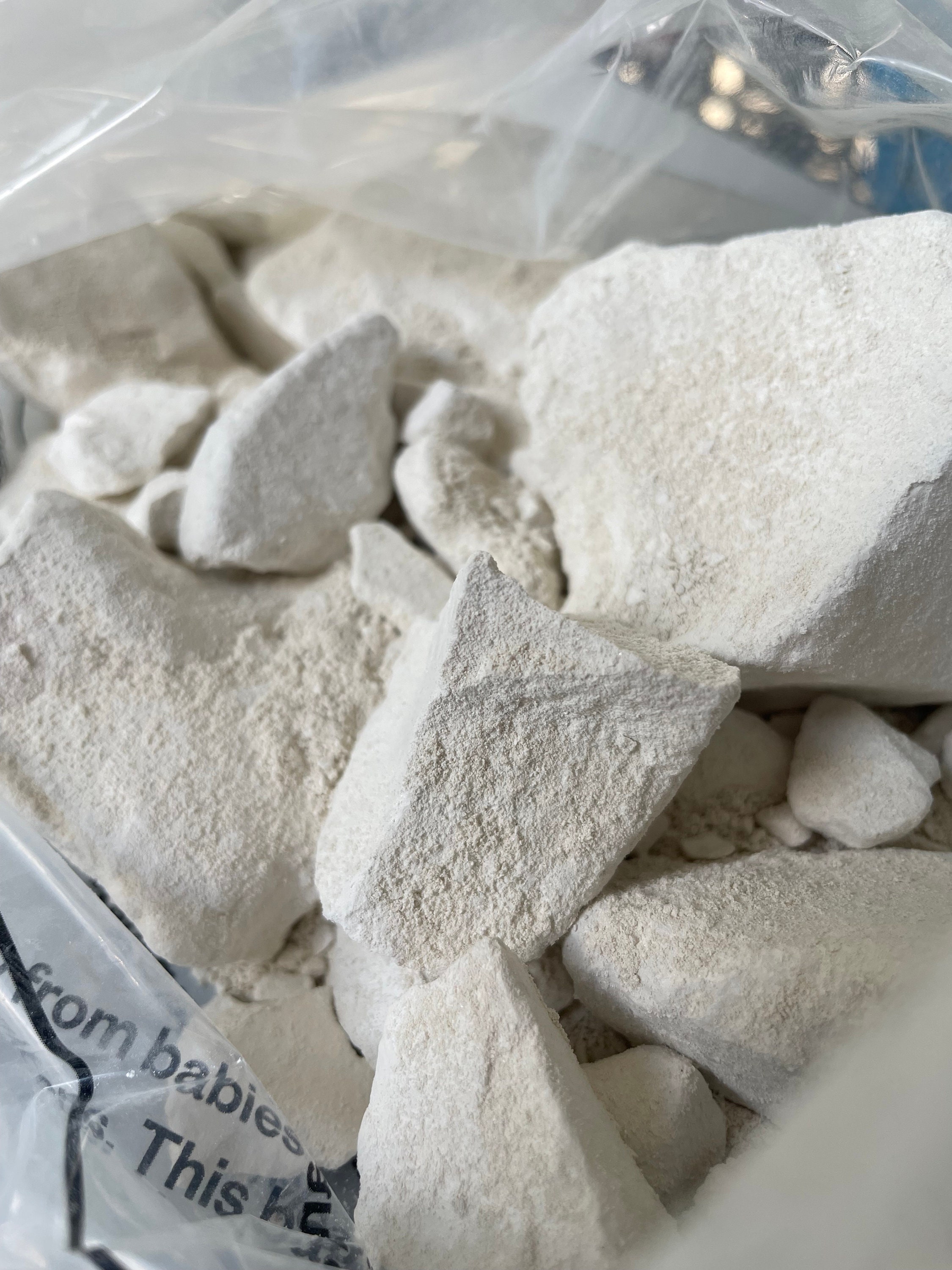 USA Kaolin Clay Chunks & Pieces White Dirt 1 Pound All Sizes 