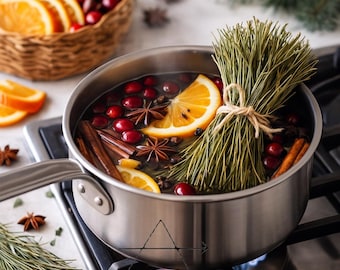 Agujas de pino secas en olla a fuego lento / Navidad en bolsa / Paquete de 1 oz