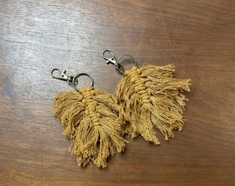 Two (2) Soft Macrame Keychains with Lanyard Hook
