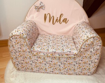 Kids' club chair / foam chair / Personalized children's chair / Personalized pouf / birth gift / club chair